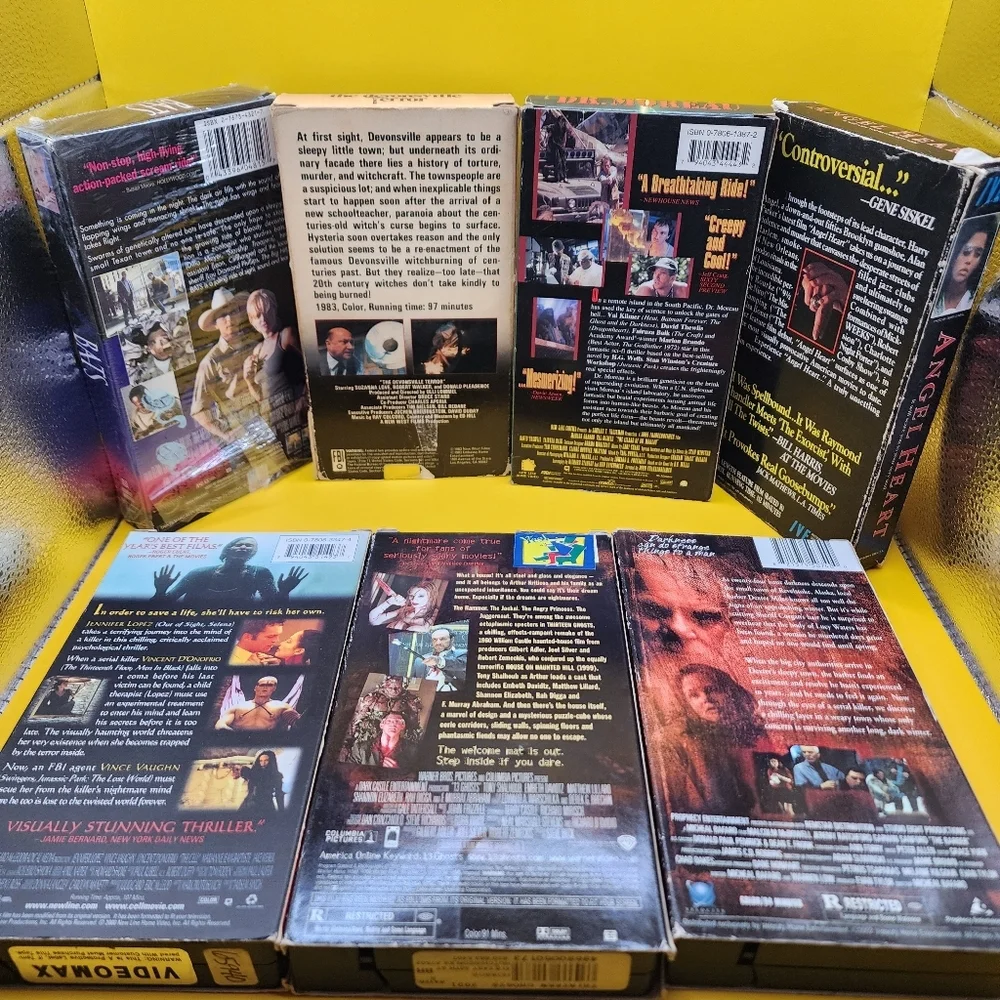 7 Horror VHS Lot Devonsville Tower Bats Thirteen Ghosts Cell Barber Dr Moreau - Picture 3 of 3